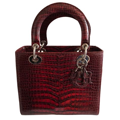 dior lady bag red|lady dior crocodile bag.